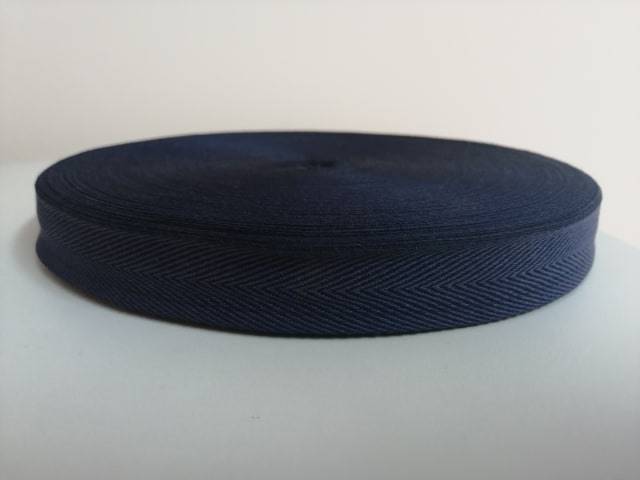 Taśma bawełniana jodełka - 20mm - granat - 50mb