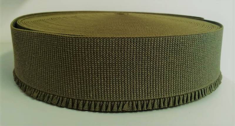 Guma podwiązkowa falbanka khaki - 60mm - 25 mb/opa