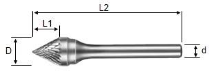 Frez Pilnikowy J1210X6 stożkowy 60° KSJ