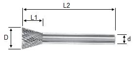 Frez Pilnikowy N1213X6 stożkowy-odwrócony WKN