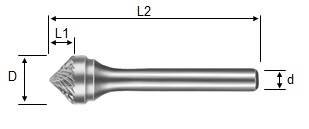 Frez Pilnikowy K0603X6 stożkowy 90° KSK