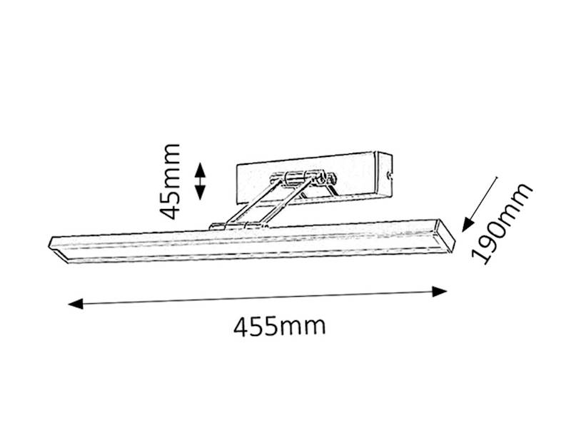 Kinkiet galeria LED SLIM chrom 8W 3907 RABALUX