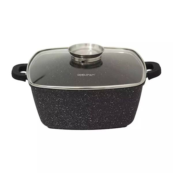 Garnek SEREY Greblon kwadratowy 28/12cm 6,0L z pokrywą i aromatyzerem OD1989 ODELO