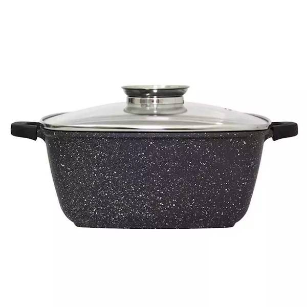 Garnek SEREY Greblon kwadratowy 28/12cm 6,0L z pokrywą i aromatyzerem OD1989 ODELO