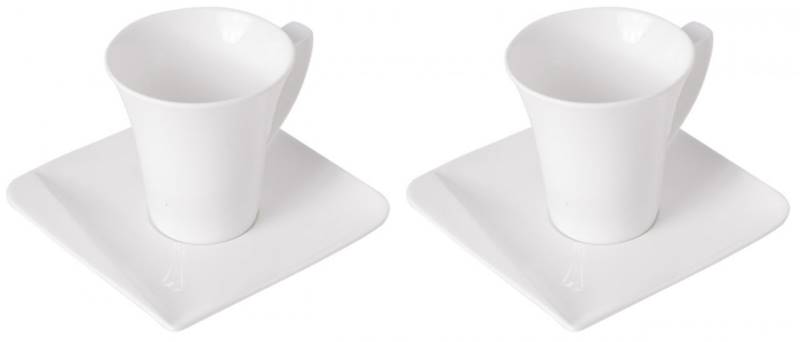 Komplet kawowy QUATRE 4 el. 2 filiżanki 250ml+2 spodki HD12064 HOMEDELUX