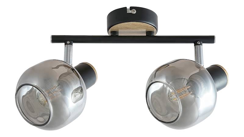 Lampa sufitowa spot Salazar czarny/dąb 5398 Rabalux