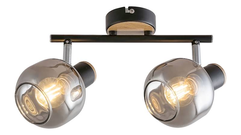 Lampa sufitowa spot Salazar czarny/dąb 5398 Rabalux