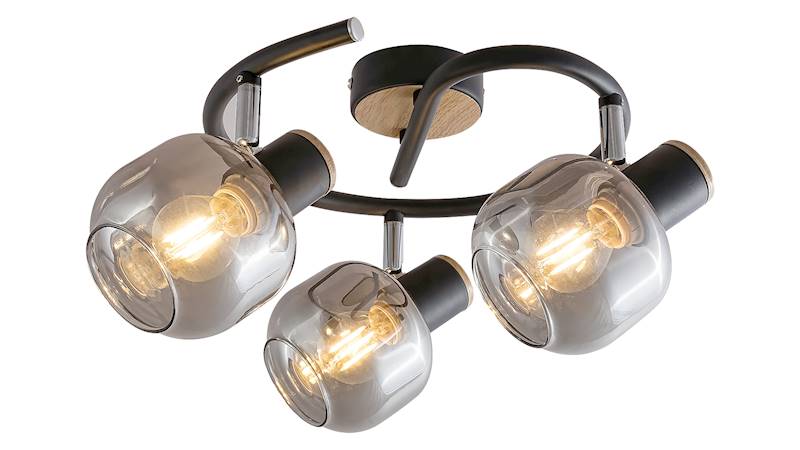 Lampa sufitowa spot Salazar czarny/dąb 5399 Rabalux