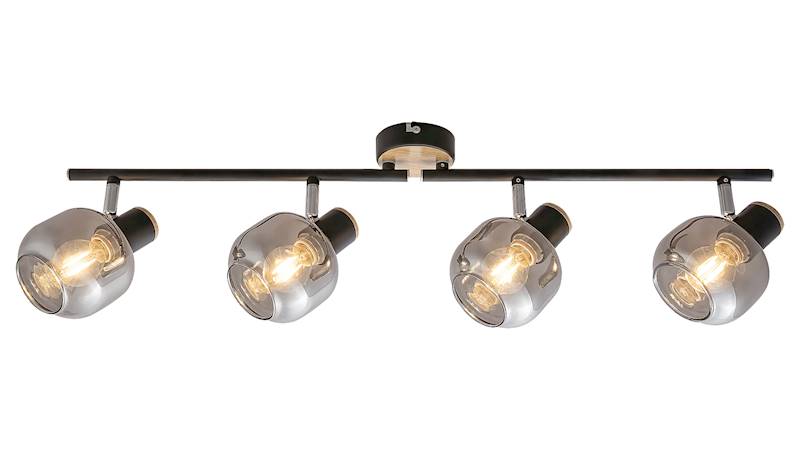 Lampa sufitowa spot Salazar czarna/dąb 5400 Rabalux