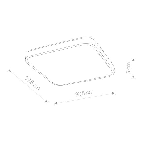 TE.9167 PLAFON AGNES SQUARE LED 16W KWADR.CZARNY