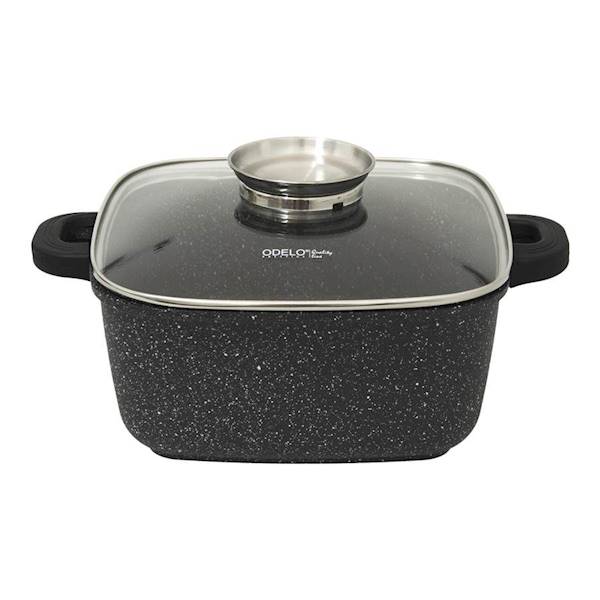 Garnek SEREY Greblon kwadratowy 24/11cm 4,5L z pokrywą i aromatyzerem OD1988 ODELO