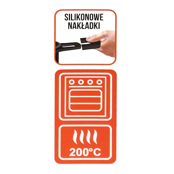 Garnek SEREY Greblon kwadratowy 24/11cm 4,5L z pokrywą i aromatyzerem OD1988 ODELO