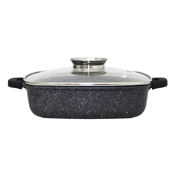 Garnek SEREY Greblon kwadratowy 28/7,5cm 3,5L z pokrywą i aromatyzerem OD1991 ODELO