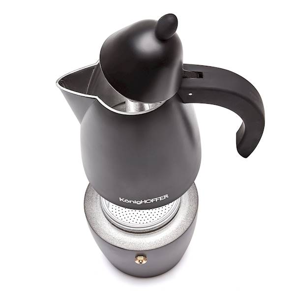 Aluminiowa kawiarka  Prestigio Black 6 espresso Konighoffer