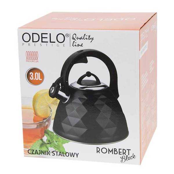 Czajnik Stalowy 3,0L ROMBERT czarny indukcja OD2022 ODELO