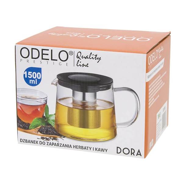 Dzbanek z zaparzaczem DORA szklany 1500ml OD1995 ODELO