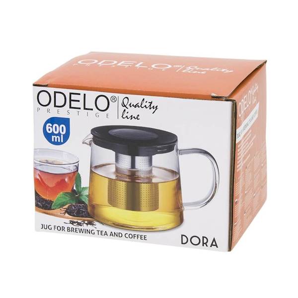 Dzbanek z zaparzaczem Dora szklany 600ml OD1993 ODELO