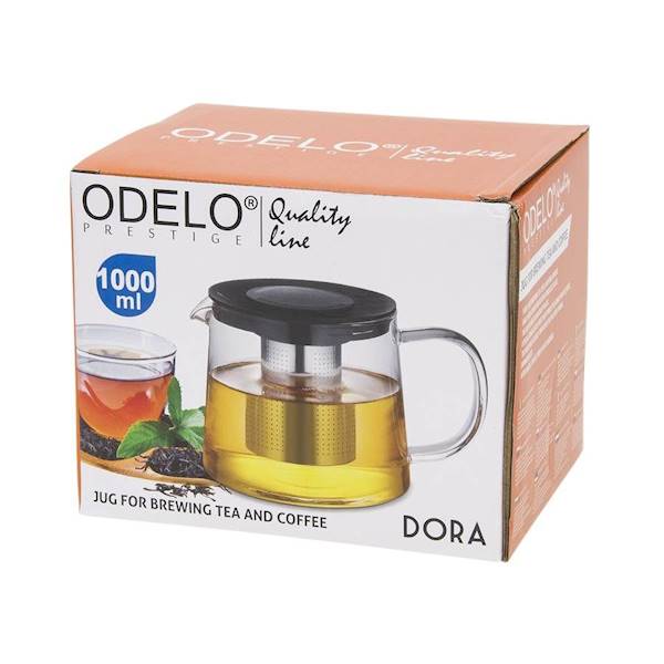 Dzbanek z zaparzaczem DORA szklany 1000ml OD1994 ODELO