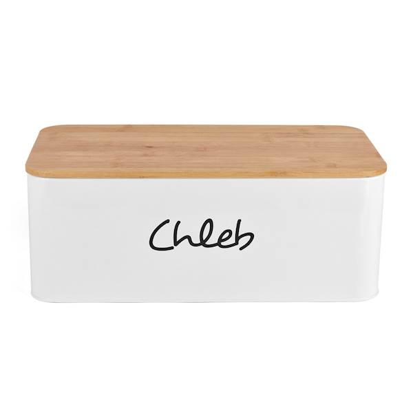 Chlebak MAESTRA biały mat 42x22x16cm z napisem chleb TADAR