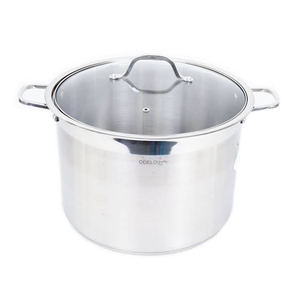 Garnek Stock Pot VICCO 34cm 22L satynowy/inox + szklana pokrywa OD1406 ODELO
