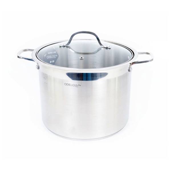 Garnek Stock Pot VICCO 28cm 13L satynowy/inox + szklana pokrywa OD1139 ODELO