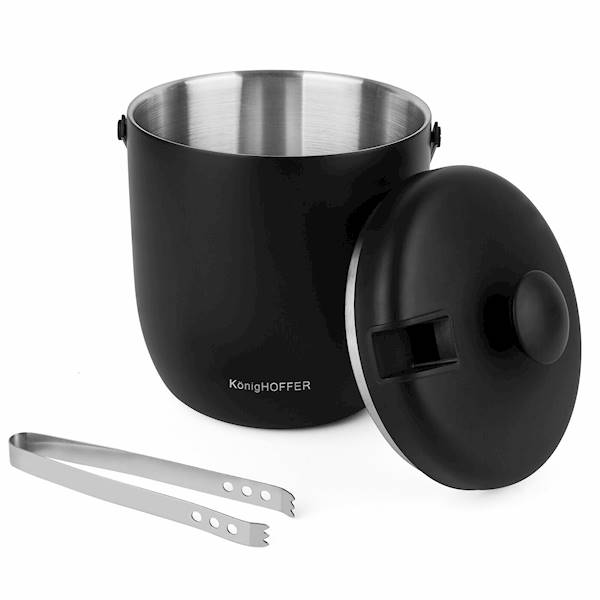Wiaderko do lodu ze szczypcami ORIS BLACK 2,8L czarny mat KonigHOFFER