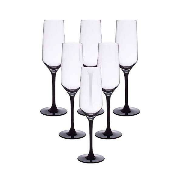 RUBIN BLACK kpl. 6 kieliszków do szampana 220ml 0103006603 ALTOM