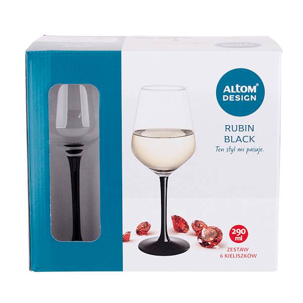 RUBIN BLACK kpl. 6 kieliszków do białego wina 390ml 0103006604 ALTOM