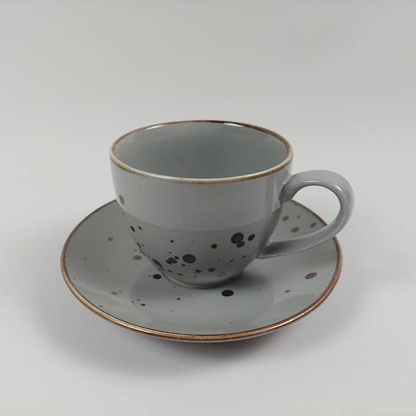 FILIŻANKA+SPODEK 0,3L/16CM ALUMINA COTTAGE GREY 0981 BOGUCICE