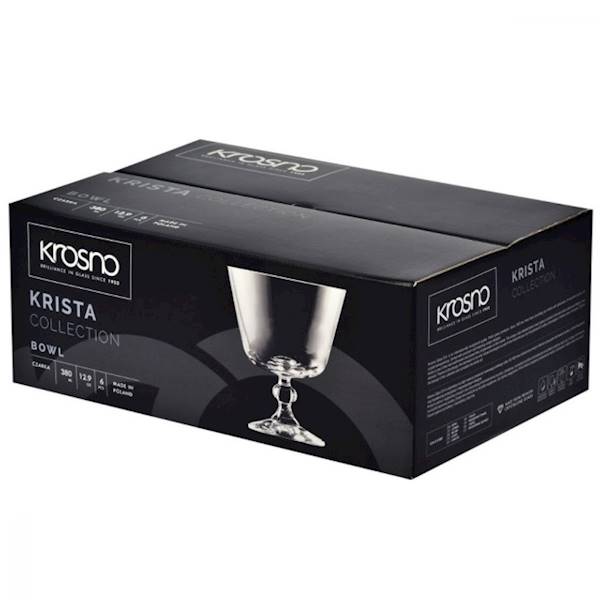 KROSNO KRISTA 6 PUCHARKÓW CZAREK DO LODÓW 380ml