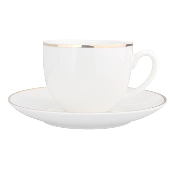 Bella Design złota linia filiżanka ze spodkiem 250ml/15cm porcelana 0101004960 ALTOM