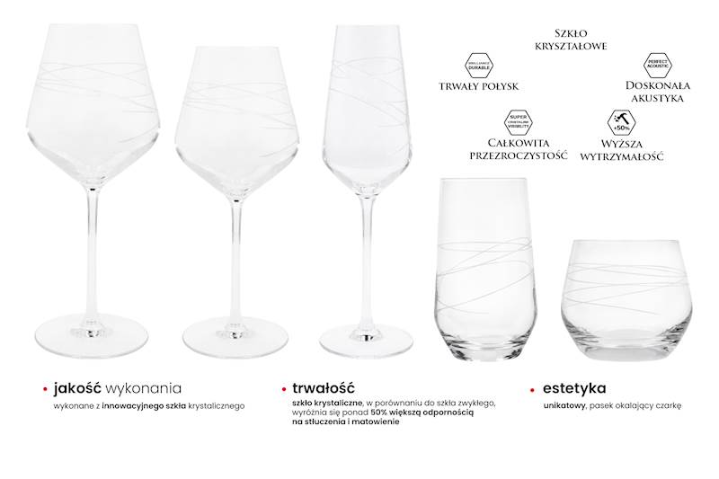 Komplet 6 kieliszków ZWIEGER SPIRAL do wina białego 380ml