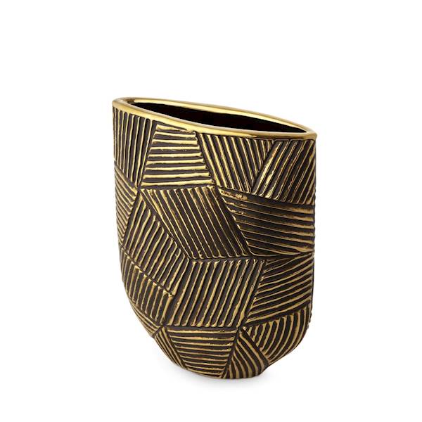Wazon  EMMI/WAZ/01 21x9x28cm czarny+złoty 401406  EUROFIRANY