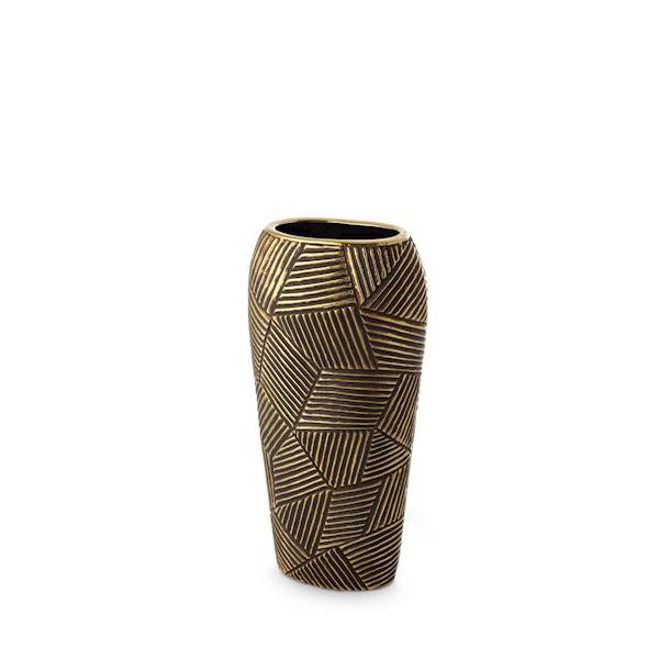 Wazon EMMI/WAZ/03 15x9x30cm czarny+złoty 40141 EUROFIRANY