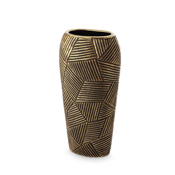 Wazon EMMI/WAZ/0 19x12x39cm czarny+złoty 401412 EUROFIRANY