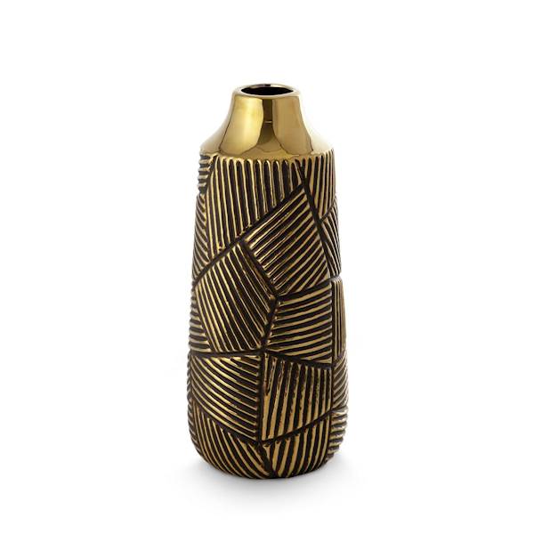 Wazon EMMI/WAZ/05 13x13x30cm czarny+złoty 401416 EUROFIRANY