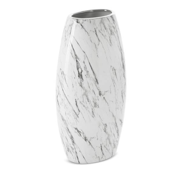 Wazon SANA/WAZ/01 19x12x35cm biały+srebro 401808 EUROFIRANY