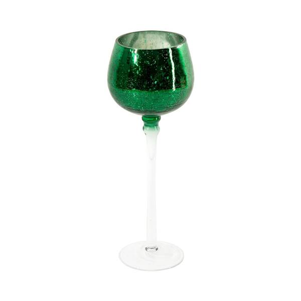 Świecznik VERRE3/ŚWI/1b 9RDx25cm biały+zielony 368922 EUROFIRANY