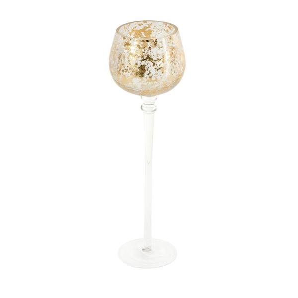Świecznik VERRE4/ŚWI/1C 9RDx30cm biały+złoto  368947 EUROFIRANY