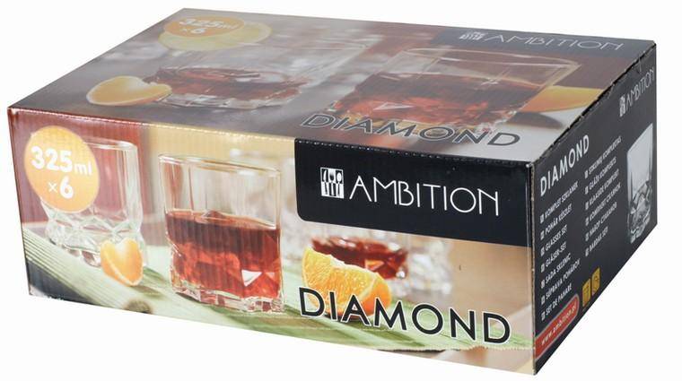 Komplet 6 szklanek 325ml DIAMOND 41432 64682 AMBITION