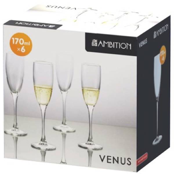 DA.AMBITION VENUS 6 KIELISZKÓW SZAMPAN 170ml 10410