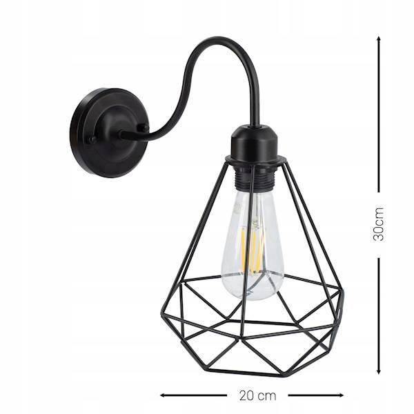 SMART KINKIET LOFT DIAMENT DRUTY 6103-1XE27 CZARNY