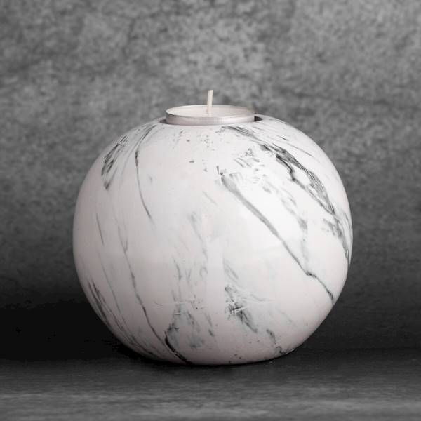 Świecznik SANA/ŚWI/01 9x9x8cm biały+srebrny 401814  EUROFIRANY