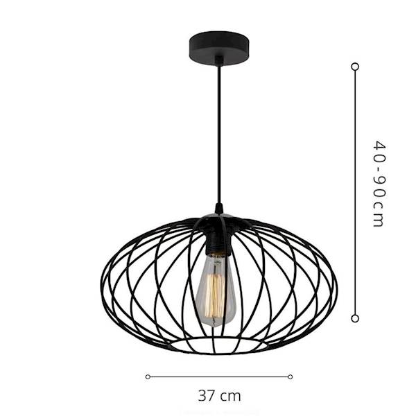 LAM.LPX0062/1 LAMPA WISZĄCA DRUCIAK CZARNY