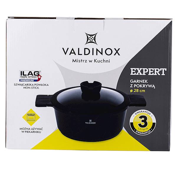 AM.VALDINOX EXPERT CZARNY GARNEK 28CM+POKR. 6,0L 