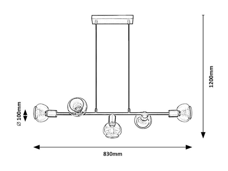 Lampa wisząca Sullivan czarna 3297 Rabalux