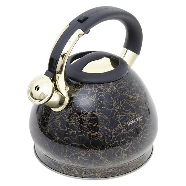 DE.CZAJNIK STAL.+GWIZDEK 3,0L OD2090 CZARNO/ZŁOTY