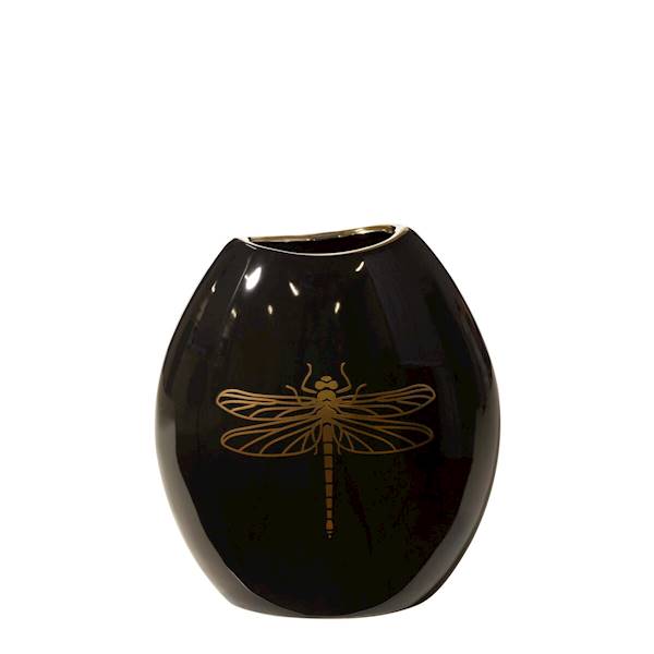 Wazon  LORI/WAZ/06 14x7x16cm czarny+złoto 379861 EUROFIRANY