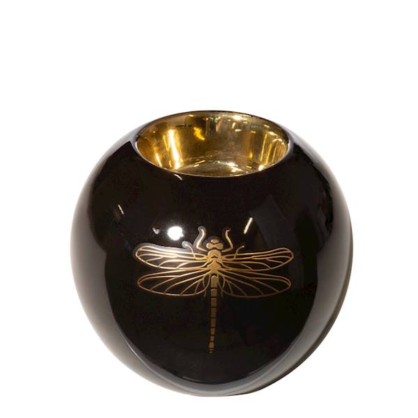 Świecznik  LORI/ŚWI/01 9x9x8cm czarny+złoty 379863 EUROFIRANY