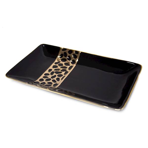 Patera MADLEN/PAT/2 35x20x4cm czarny+złoty 380004  EUROFIRANY